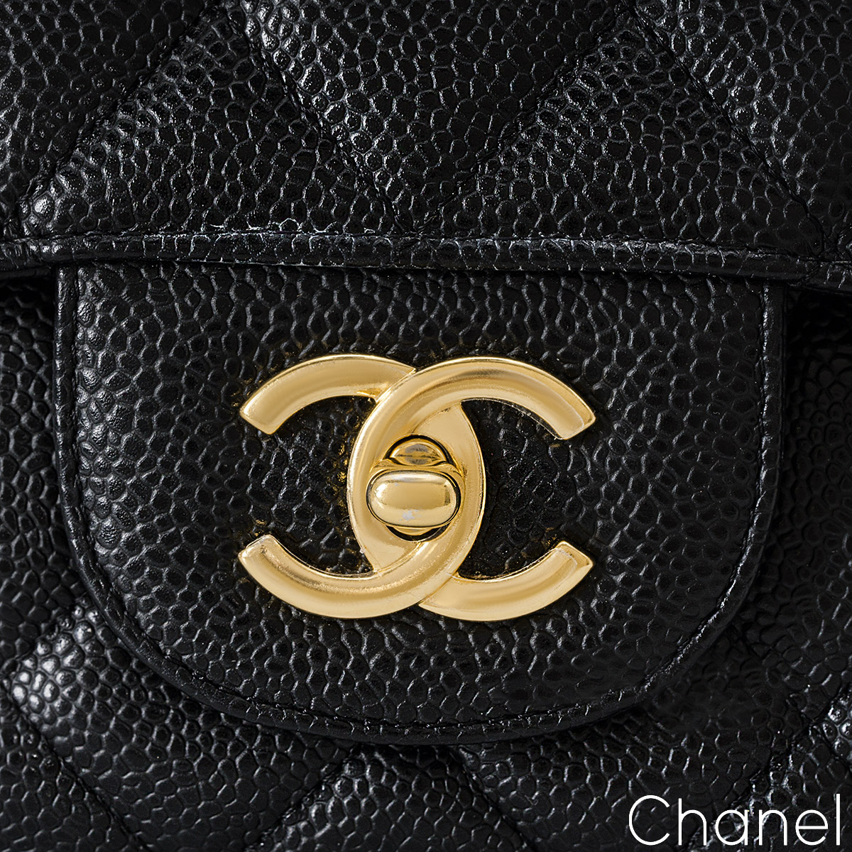 Chanel Classic Single Flap Jumbo Black Caviar Silver